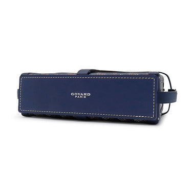 ゴヤール GOYARD ミノディエール トランクバッグ MINA08PMLTY12CL12P ネイビーブルー キャンバス ゴヤールディンキャンバス クラムシーカウハイド ショルダーバッグ シルバー金具 紺 茶 白 杉綾模様