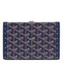 ゴヤール GOYARD ミノディエール トランクバッグ MINA08PMLTY12CL12P ネイビーブルー キャンバス ゴヤールディンキャンバス クラムシーカウハイド ショルダーバッグ シルバー金具 紺 茶 白 杉綾模様