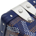 ゴヤール GOYARD ミノディエール トランクバッグ MINA08PMLTY12CL12P ネイビーブルー キャンバス ゴヤールディンキャンバス クラムシーカウハイド ショルダーバッグ シルバー金具 紺 茶 白 杉綾模様