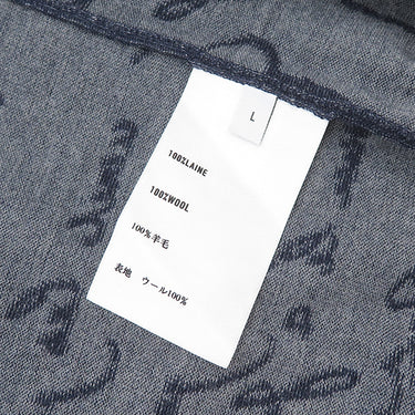 ベルルッティ BERLUTI カリグラフィ R19KCL161YAEP ネイビー ウール 14039 カーディガン 紺 スクリット 総柄 ニット