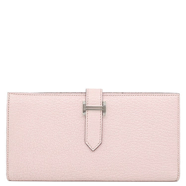 エルメス HERMES ベアンスフレ モーヴペール シェブルミゾル 長財布 シルバー金具 ピンク 2025年製