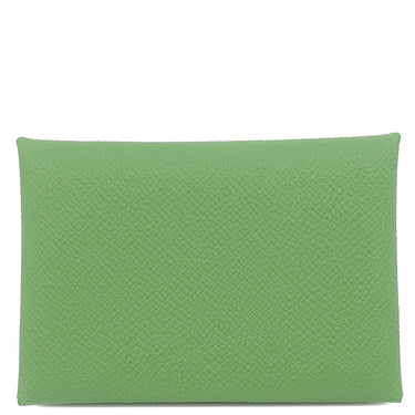 エルメス HERMES カルヴィ デュオ ヴェールユッカ ヴォーエプソン カードケース シルバー金具 新品 未使用 フラグメントケース 2025年製