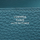 エルメス HERMES ドゴンロング ブルーイズミール トリヨンクレマンス 長財布 シルバー金具 青