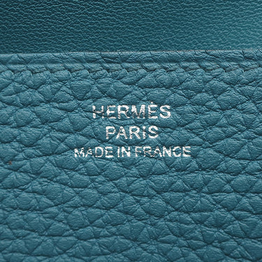 エルメス HERMES ドゴンロング ブルーイズミール トリヨンクレマンス 長財布 シルバー金具 青