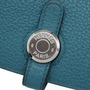 エルメス HERMES ドゴンロング ブルーイズミール トリヨンクレマンス 長財布 シルバー金具 青