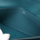 エルメス HERMES ドゴンロング ブルーイズミール トリヨンクレマンス 長財布 シルバー金具 青
