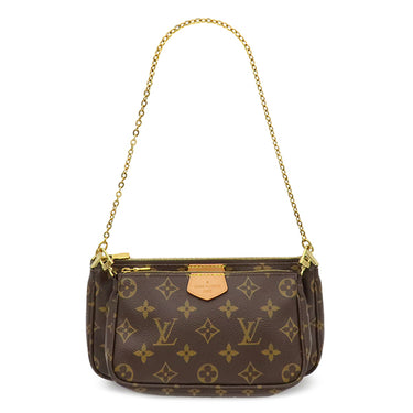 ルイヴィトン LOUIS VUITTON ミュルティ ポシェット アクセソワール M44813 カーキ モノグラムキャンバス ショルダーバッグ ゴールド金具 ポーチ