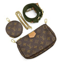 ルイヴィトン LOUIS VUITTON ミュルティ ポシェット アクセソワール M44813 カーキ モノグラムキャンバス ショルダーバッグ ゴールド金具 ポーチ
