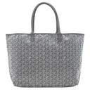 ゴヤール GOYARD サンルイPM グレー PVCコーティングキャンバス ゴヤールディンキャンバス シュヴロッシュカーフスキン トートバッグ シルバー金具 リバーシブル ヘリンボーン