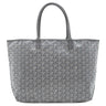 ゴヤール GOYARD サンルイPM グレー PVCコーティングキャンバス ゴヤールディンキャンバス シュヴロッシュカーフスキン トートバッグ シルバー金具 リバーシブル ヘリンボーン
