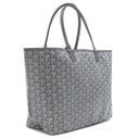 ゴヤール GOYARD サンルイPM グレー PVCコーティングキャンバス ゴヤールディンキャンバス シュヴロッシュカーフスキン トートバッグ シルバー金具 リバーシブル ヘリンボーン