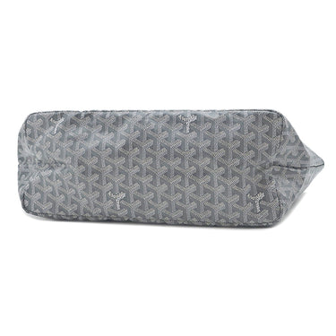 ゴヤール GOYARD サンルイPM グレー PVCコーティングキャンバス ゴヤールディンキャンバス シュヴロッシュカーフスキン トートバッグ シルバー金具 リバーシブル ヘリンボーン