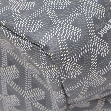 ゴヤール GOYARD サンルイPM グレー PVCコーティングキャンバス ゴヤールディンキャンバス シュヴロッシュカーフスキン トートバッグ シルバー金具 リバーシブル ヘリンボーン
