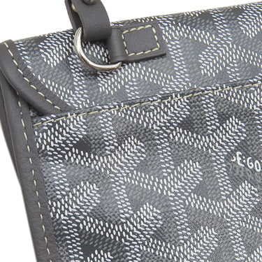 ゴヤール GOYARD サンルイPM グレー PVCコーティングキャンバス ゴヤールディンキャンバス シュヴロッシュカーフスキン トートバッグ シルバー金具 リバーシブル ヘリンボーン