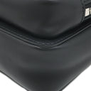 ヴァレンティノ VALENTINO VLTN クロスボディバッグ ブラック レザー ショルダーバッグ シルバー金具 黒 白 ロゴ ショルダー 斜め掛け フラップ