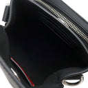 ヴァレンティノ VALENTINO VLTN クロスボディバッグ ブラック レザー ショルダーバッグ シルバー金具 黒 白 ロゴ ショルダー 斜め掛け フラップ