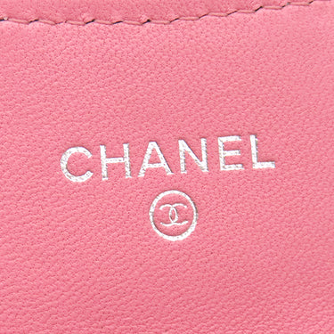 シャネル CHANEL ミニ チェーンクラッチ AP0238 ピンク ラムスキン チェーンウォレット シルバー金具 ココマーク