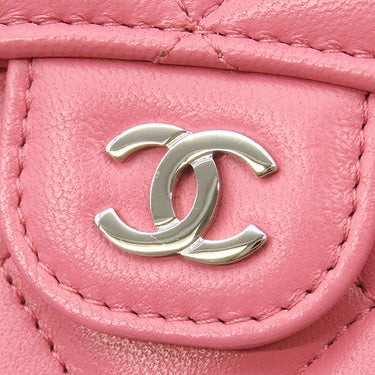 シャネル CHANEL ミニ チェーンクラッチ AP0238 ピンク ラムスキン チェーンウォレット シルバー金具 ココマーク