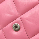 シャネル CHANEL ミニ チェーンクラッチ AP0238 ピンク ラムスキン チェーンウォレット シルバー金具 ココマーク