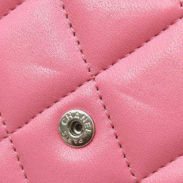 シャネル CHANEL ミニ チェーンクラッチ AP0238 ピンク ラムスキン チェーンウォレット シルバー金具 ココマーク
