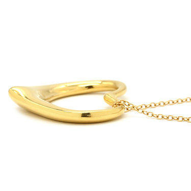 ティファニー Tiffany & Co オープンハート 36mm イエローゴールド K18YG ネックレス T＆Co. 18K 18金 750 YG エルサペレッティ ロング ラージ