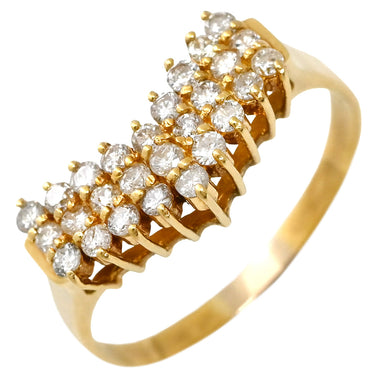 ノンブランド NON BRAND ダイヤモンド 0.50ct デザインリング イエローゴールド K18YG ダイヤモンド リング 指輪 18K 750 YG V字 Vライン ラウンドブリリアント 14号