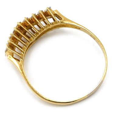 ノンブランド NON BRAND ダイヤモンド 0.50ct デザインリング イエローゴールド K18YG ダイヤモンド リング 指輪 18K 750 YG V字 Vライン ラウンドブリリアント 14号