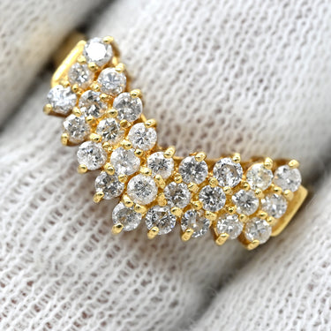 ノンブランド NON BRAND ダイヤモンド 0.50ct デザインリング イエローゴールド K18YG ダイヤモンド リング 指輪 18K 750 YG V字 Vライン ラウンドブリリアント 14号