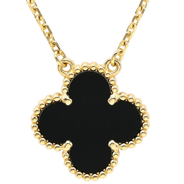 ヴァンクリーフアーペル Van Cleef & Arpels ヴィンテージ アルハンブラ ペンダント VCARA45800 ブラック×イエローゴールド K18YG オニキス ネックレス Au750 18K 黒 オニキス