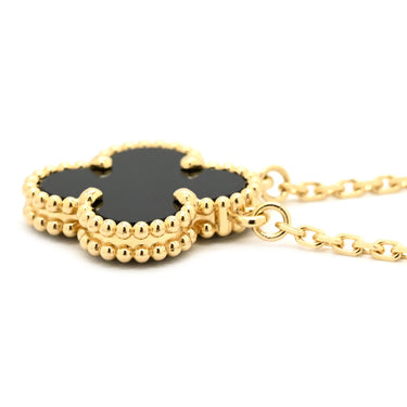 ヴァンクリーフアーペル Van Cleef & Arpels ヴィンテージ アルハンブラ ペンダント VCARA45800 ブラック×イエローゴールド K18YG オニキス ネックレス Au750 18K 黒 オニキス
