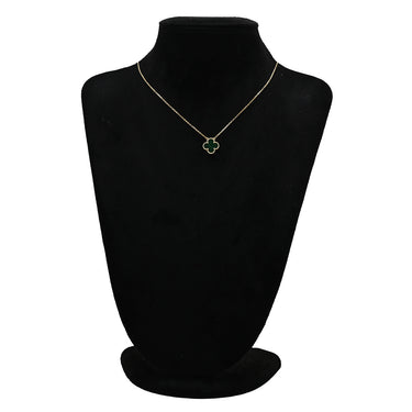 ヴァンクリーフアーペル Van Cleef & Arpels ヴィンテージ アルハンブラ VCARO9VA00 グリーン×イエローゴールド K18YG マラカイト ネックレス Au750 18K YG 緑 マラカイト