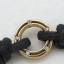 ダミアーニ DAMIANI ディ サイド Ｄ SIDE 10P ダイヤ ピンクゴールドXブラック K18PG ダイヤモンド コットン ブレスレット 18K 750 PG 黒 ブラッドピットデザイン
