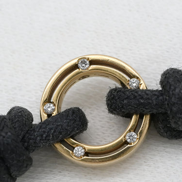 ダミアーニ DAMIANI ディ サイド Ｄ SIDE 10P ダイヤ ピンクゴールドXブラック K18PG ダイヤモンド コットン ブレスレット 18K 750 PG 黒 ブラッドピットデザイン