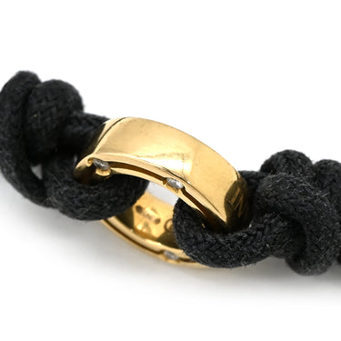ダミアーニ DAMIANI ディ サイド Ｄ SIDE 10P ダイヤ ピンクゴールドXブラック K18PG ダイヤモンド コットン ブレスレット 18K 750 PG 黒 ブラッドピットデザイン