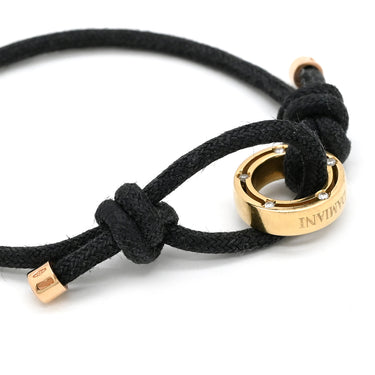 ダミアーニ DAMIANI ディ サイド Ｄ SIDE 10P ダイヤ ピンクゴールドXブラック K18PG ダイヤモンド コットン ブレスレット 18K 750 PG 黒 ブラッドピットデザイン