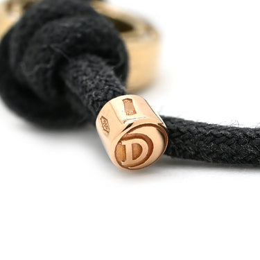 ダミアーニ DAMIANI ディ サイド Ｄ SIDE 10P ダイヤ ピンクゴールドXブラック K18PG ダイヤモンド コットン ブレスレット 18K 750 PG 黒 ブラッドピットデザイン
