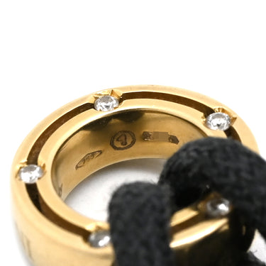 ダミアーニ DAMIANI ディ サイド Ｄ SIDE 10P ダイヤ ピンクゴールドXブラック K18PG ダイヤモンド コットン ブレスレット 18K 750 PG 黒 ブラッドピットデザイン