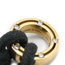ダミアーニ DAMIANI ディ サイド Ｄ SIDE 10P ダイヤ ピンクゴールドXブラック K18PG ダイヤモンド コットン ブレスレット 18K 750 PG 黒 ブラッドピットデザイン