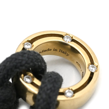 ダミアーニ DAMIANI ディ サイド Ｄ SIDE 10P ダイヤ ピンクゴールドXブラック K18PG ダイヤモンド コットン ブレスレット 18K 750 PG 黒 ブラッドピットデザイン