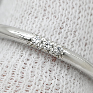 ティファニー Tiffany & Co フォーエバー ダイヤ バンドリング プラチナシルバー Pt950 ダイヤモンド リング 指輪 T＆Co. 三粒 3P プラチナ ウエディング 13.5号