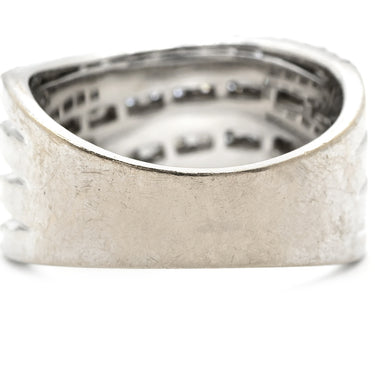 ノンブランド NON BRAND ダイヤモンド 1.00ct デザインリング ホワイトゴールド K18WG ダイヤモンド リング 指輪 18K 750 WG ウエーブ カーブリング 13.5号