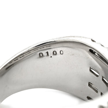 ノンブランド NON BRAND ダイヤモンド 1.00ct デザインリング ホワイトゴールド K18WG ダイヤモンド リング 指輪 18K 750 WG ウエーブ カーブリング 13.5号