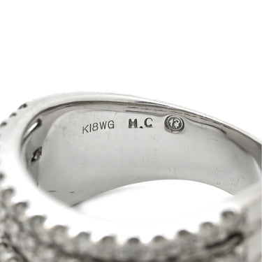 ノンブランド NON BRAND ダイヤモンド 1.00ct デザインリング ホワイトゴールド K18WG ダイヤモンド リング 指輪 18K 750 WG ウエーブ カーブリング 13.5号