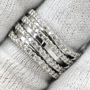 ノンブランド NON BRAND ダイヤモンド 1.00ct デザインリング ホワイトゴールド K18WG ダイヤモンド リング 指輪 18K 750 WG ウエーブ カーブリング 13.5号