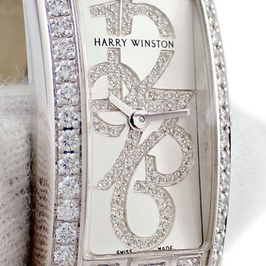 腕時計 ハリーウィンストン Harry Winston アヴェニュー C ミニ AVCQHM16WW014 クオーツ レディース K18WG無垢 純正ダイヤ アラビア