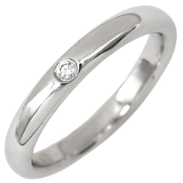 ティファニー Tiffany & Co バンドリング 1Pダイヤ プラチナシルバー Pt950 ダイヤモンド リング 指輪 T＆Co. プラチナ 甲丸 シンプル 10号