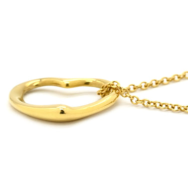 ティファニー Tiffany & Co オープンハート イエローゴールド K18YG ネックレス T＆Co. 18K 18金 750 YG エルサペレッティ
