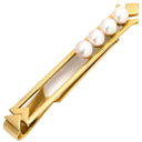 ミキモト MIKIMOTO パール 4.6-4.8mm パールホワイトXイエローゴールド K14YG パール タイピン 真珠 4粒 タイバー 585AU 14K YG