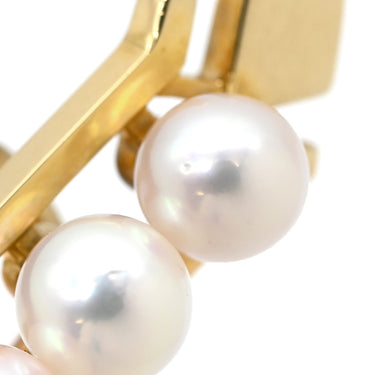 ミキモト MIKIMOTO パール 4.6-4.8mm パールホワイトXイエローゴールド K14YG パール タイピン 真珠 4粒 タイバー 585AU 14K YG
