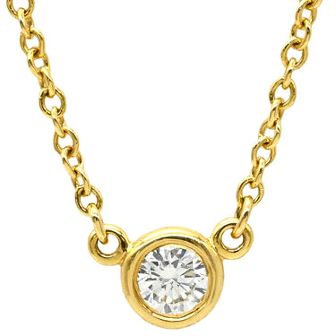 ティファニー Tiffany & Co バイザヤード シングルダイヤモンド ペンダント イエローゴールド K18YG ダイヤモンド ネックレス 18K AU750 YG 1P 1粒 エルサペレッティ